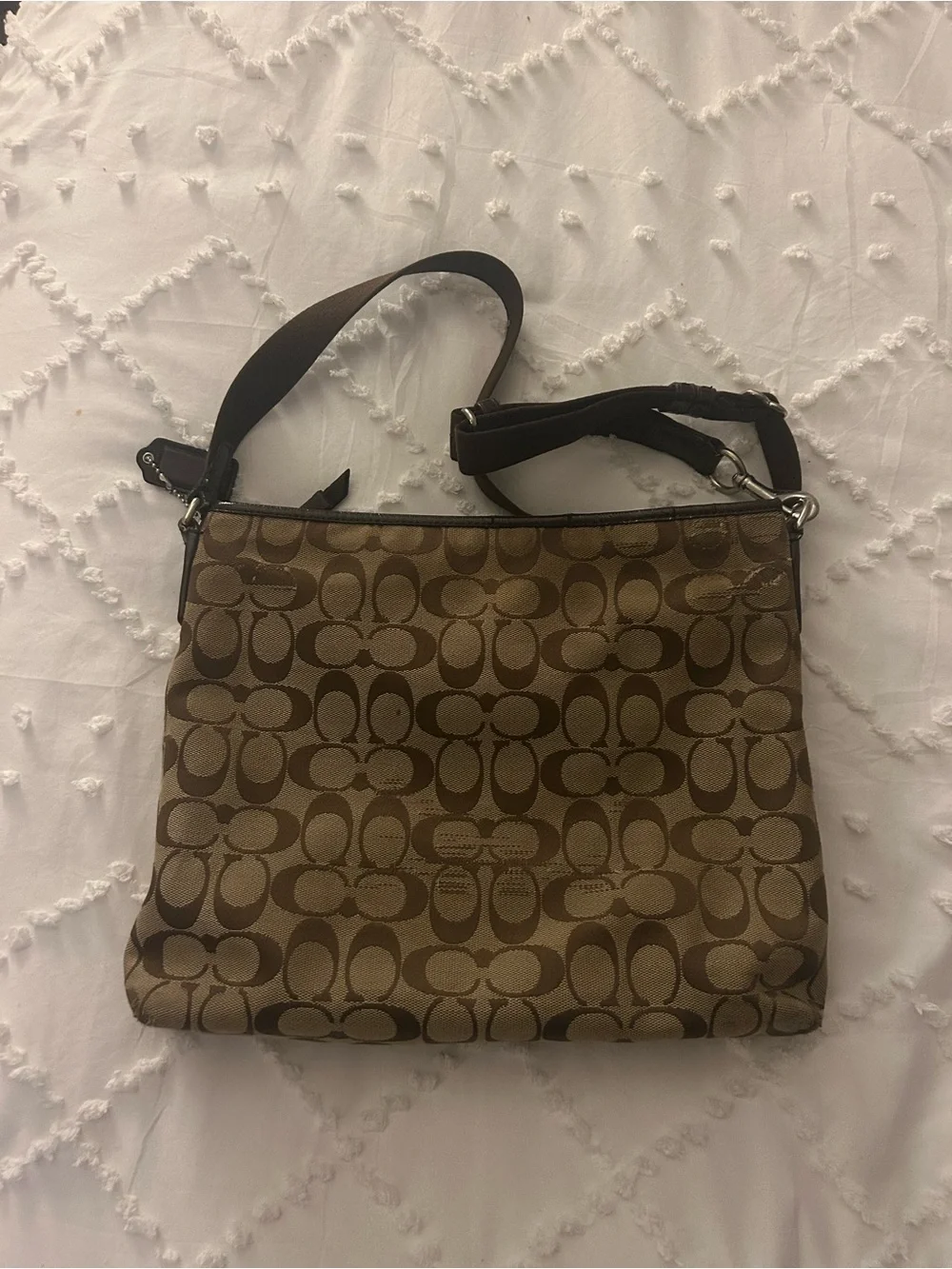 Coach Brown Signature Canvas Shoulder Crossbody